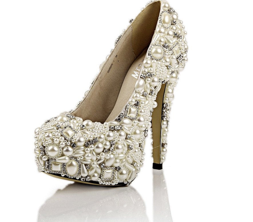 Wedding Shoes With Pearls
 Unavailable Listing on Etsy
