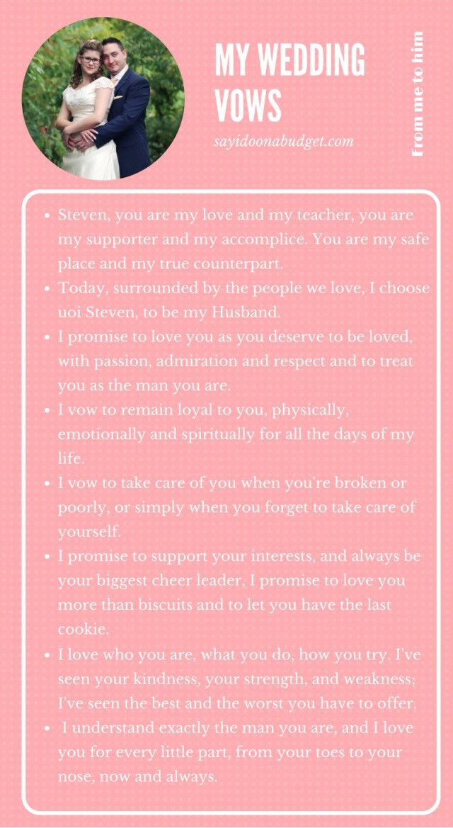 Wedding Vows Examples
 Writing Personal Wedding Vows