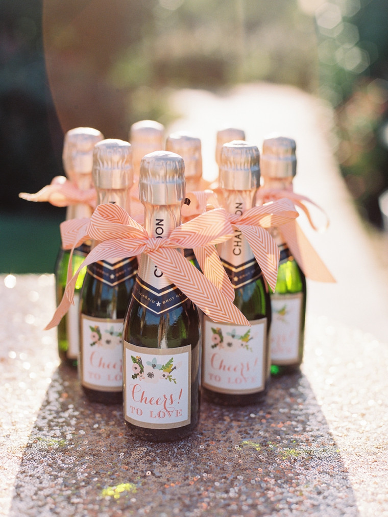 Wedding Wine Favors
 Chic & Charming Peach Wedding Ideas