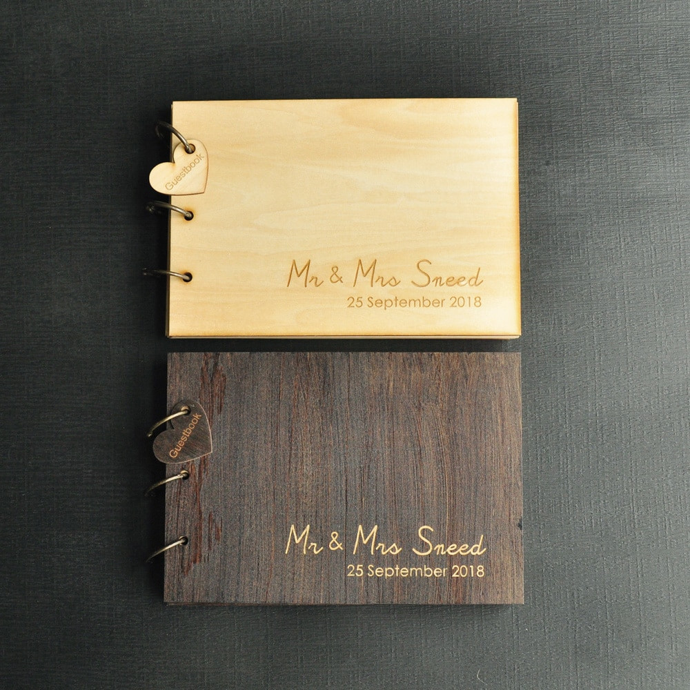 Wedding Wishes Guest Book
 Personalized Wedding Guest Book Rustic Wedding Guestbook