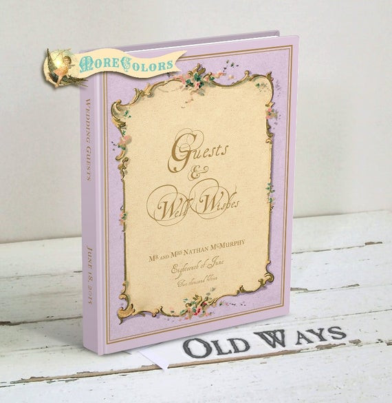 Wedding Wishes Guest Book
 French Vintage Wedding Guest Book Wedding Wishes Book