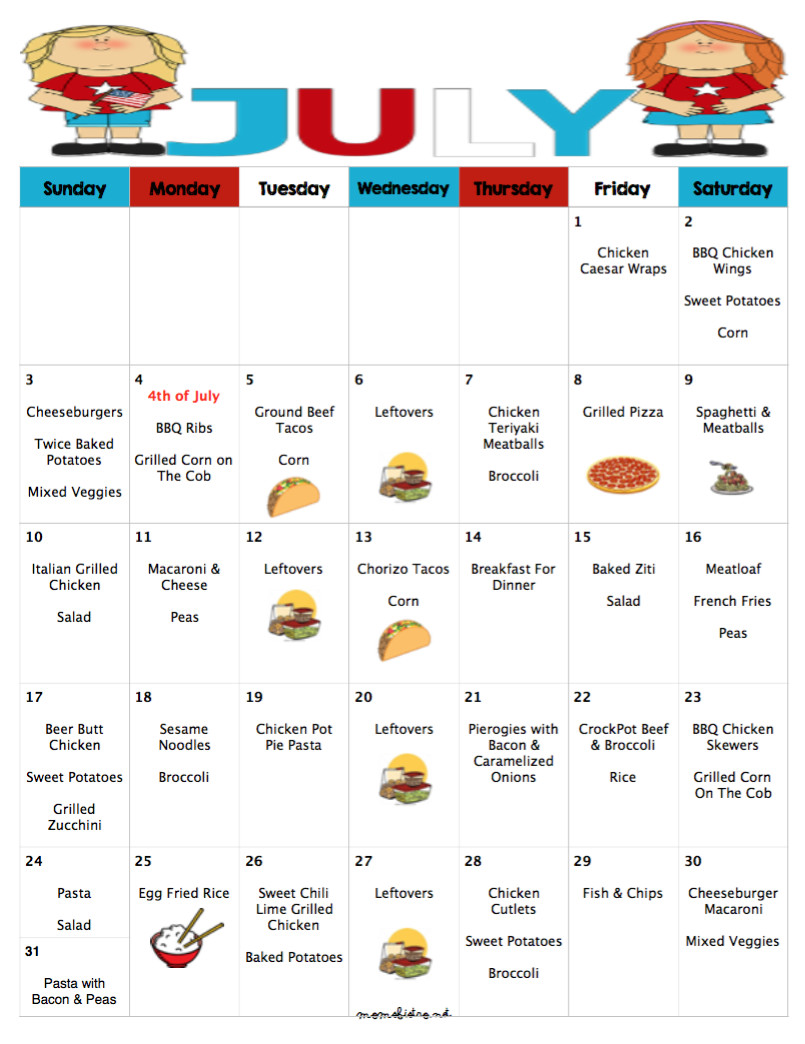 Weekly Dinner Menu Kid Friendly
 Over the past six months I have been sharing monthly