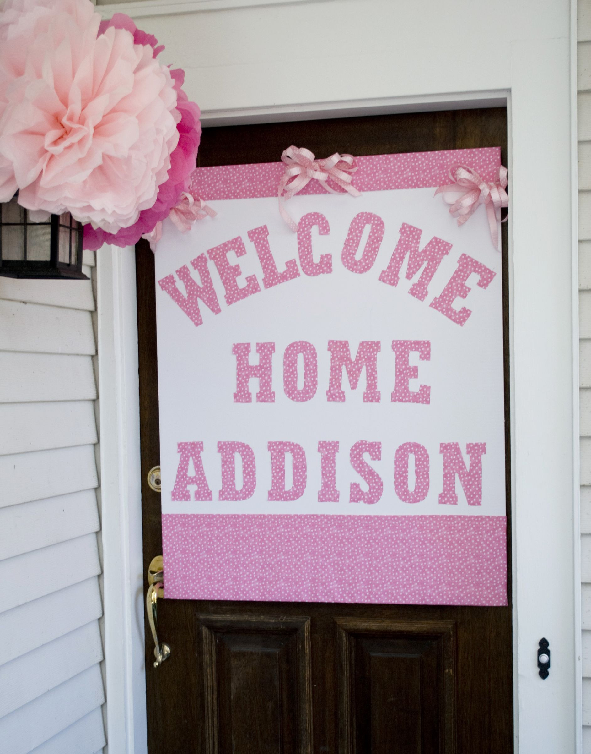 Welcome Home Baby Party
 Wel home sign for front door