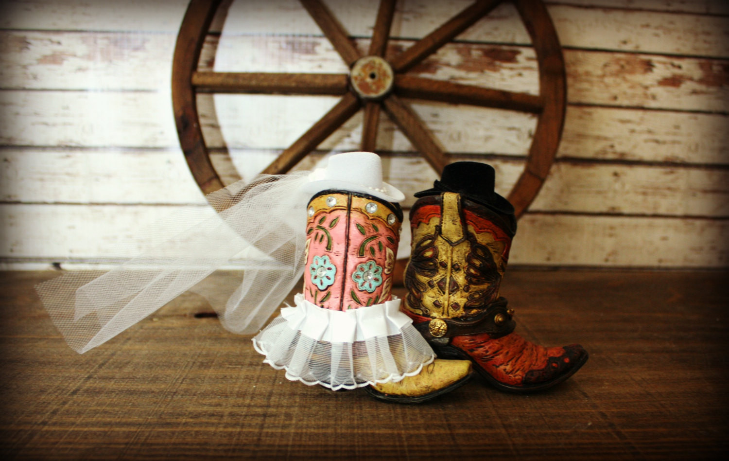 Western Themed Wedding
 Cowboy Boots Wedding Cake Topper Western Themed