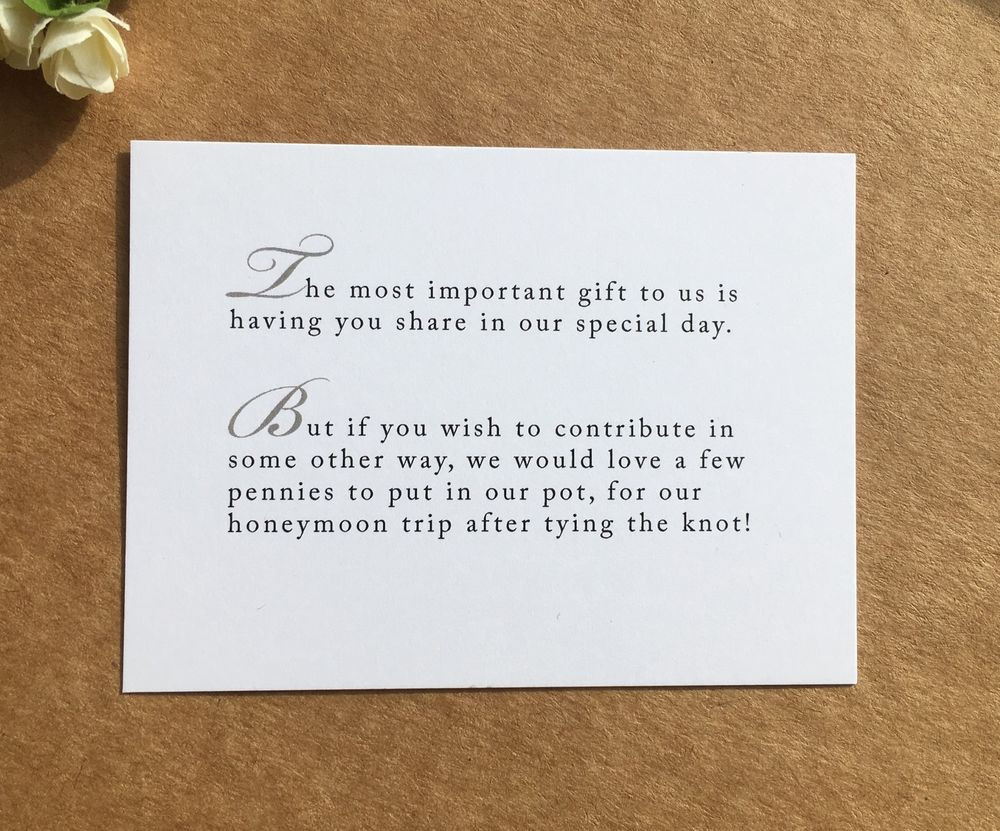 What To Write On A Wedding Gift Card
 Wedding Poem Card Inserts Wedding Invitations Money Cash