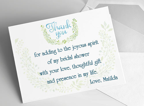 What To Write On A Wedding Gift Card
 Bridal Shower Thank You Card Ideas