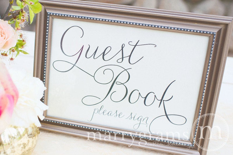 Where To Buy A Wedding Guest Book
 Guest Book Table Card Sign Wedding Reception Seating Signage