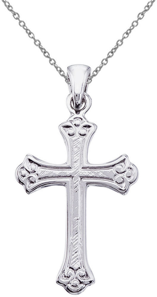 White Gold Cross Necklace
 14K White Gold Small Celtic Cross Pendant Chain NOT