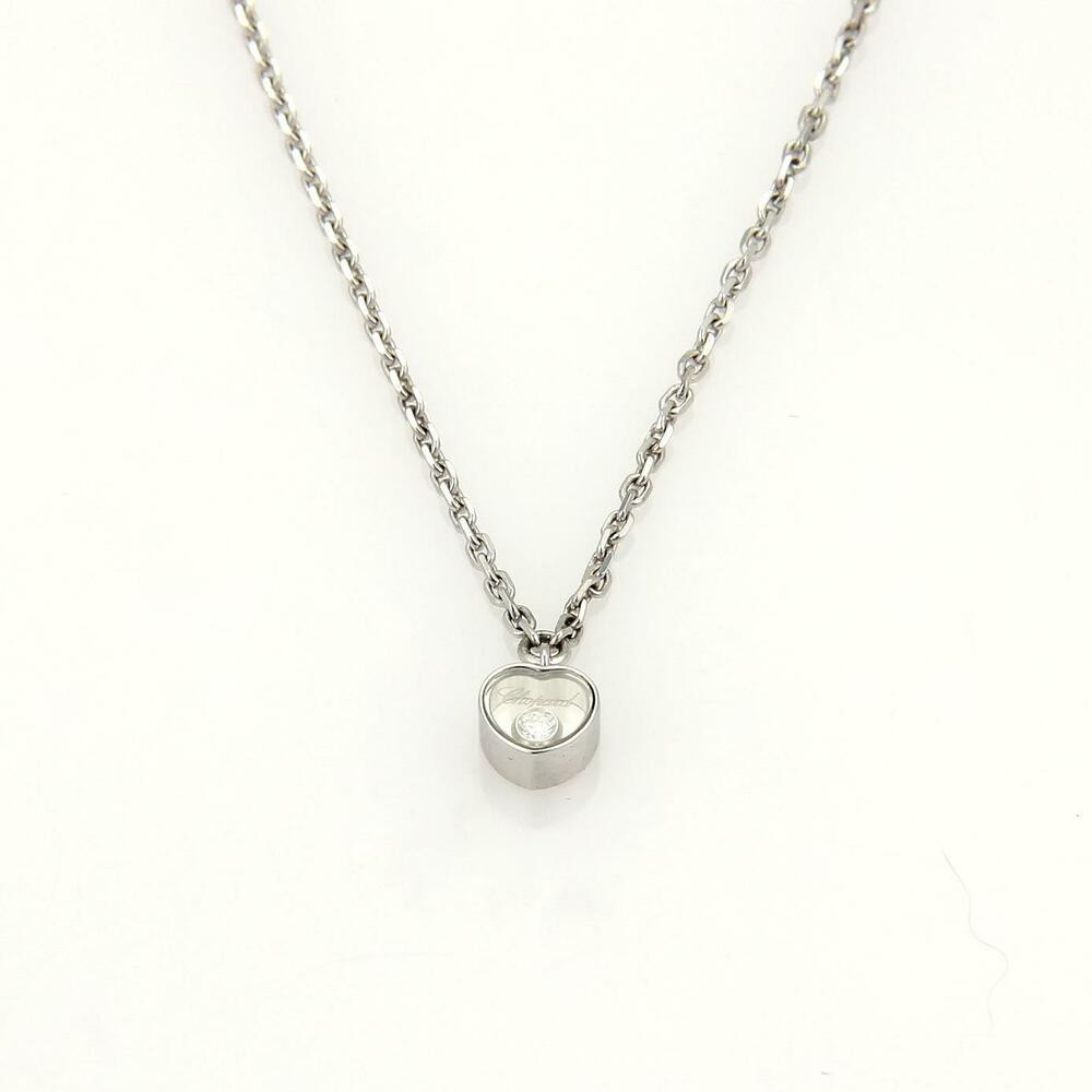 White Gold Heart Necklace
 Chopard Happy Diamond 18k White Gold Mini Heart Pendant