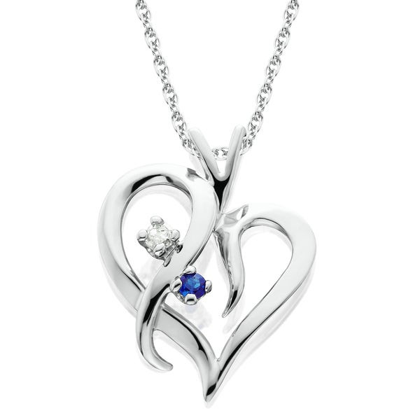 White Gold Heart Necklace
 Shop 14K White Gold 1 20ct Ruby or Blue Sapphire
