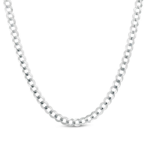 White Gold Necklace Mens
 Men s 4 7mm Curb Chain Necklace in 14K White Gold 24
