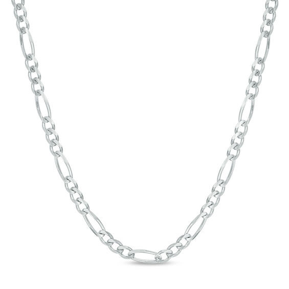 White Gold Necklace Mens
 Men s 3 0mm Figaro Chain Necklace in 14K White Gold 24