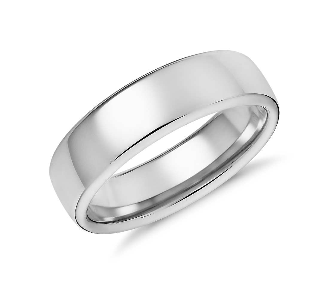 White Gold Wedding Rings For Her
 Modern fort Fit Wedding Ring in 14k White Gold 6 5mm