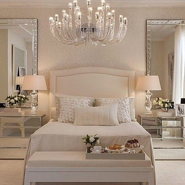 White Master Bedroom Furniture
 Luxury bedroom furniture mirrored night stands white