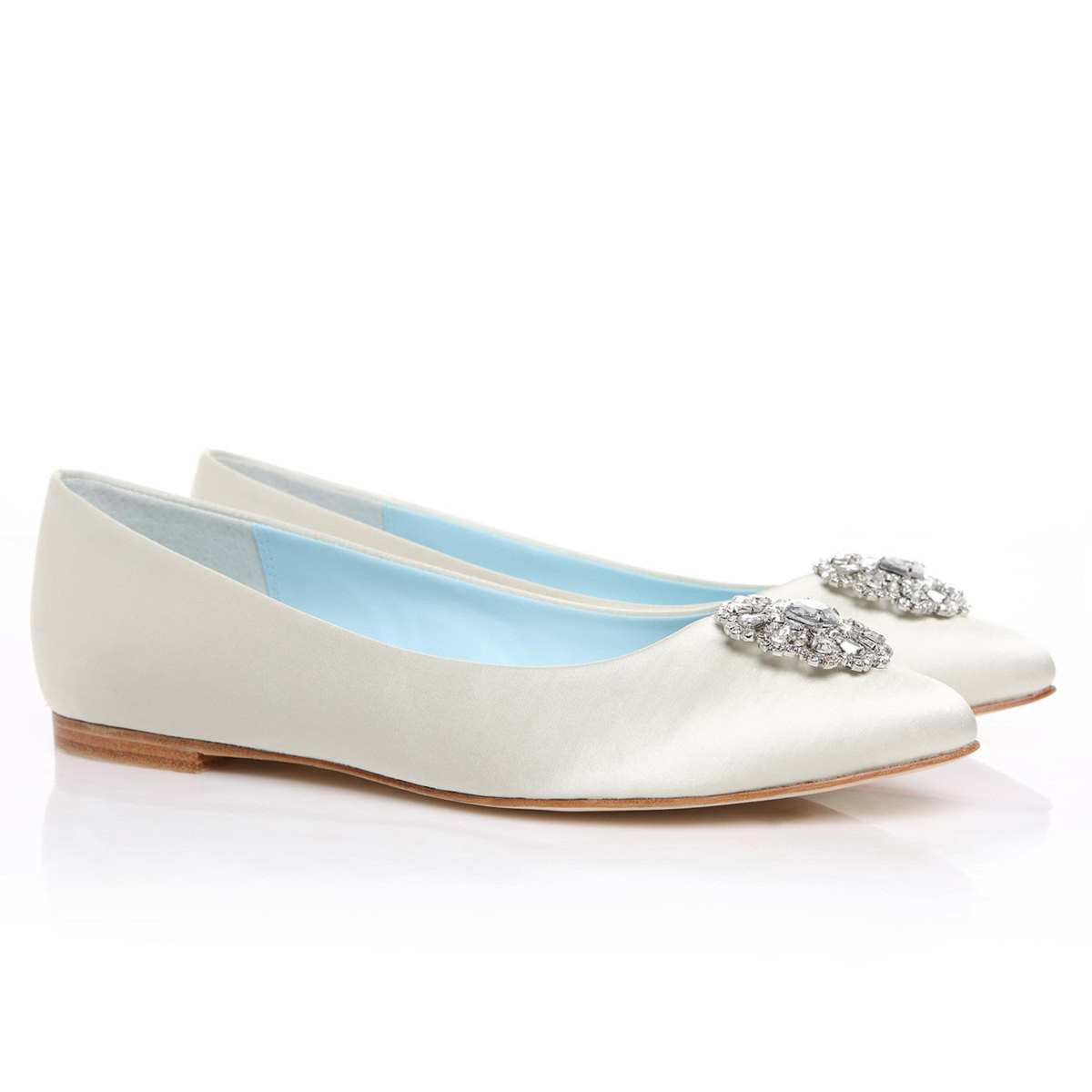 White Wedding Shoes Flats
 White Bridal Flats Wedding Flats Shoes with Crystal and