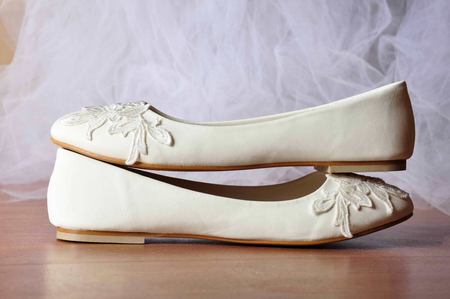 White Wedding Shoes Flats
 White wedding flats white flat shoes by gorgeousweddingshoes