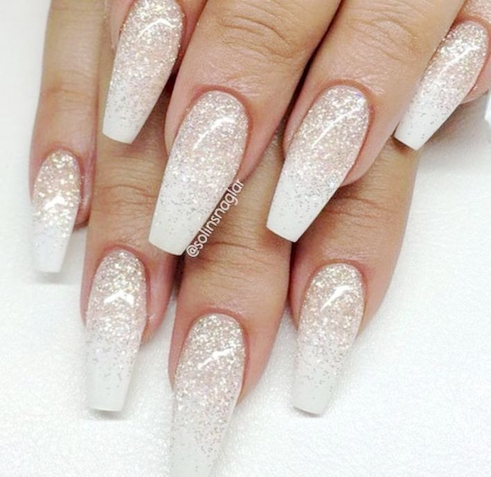 White With Glitter Nails
 Nail Designs With White Glitter Amazing Nails design