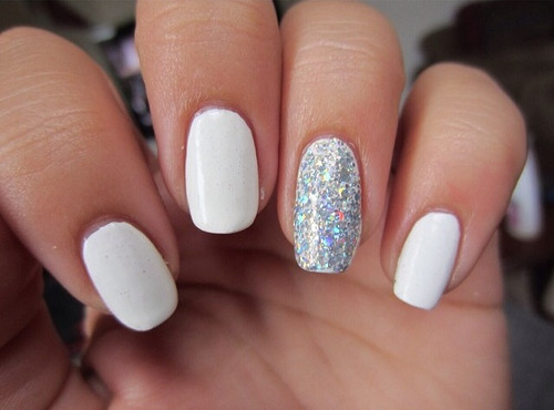 White With Glitter Nails
 White Glitter Nails s and for