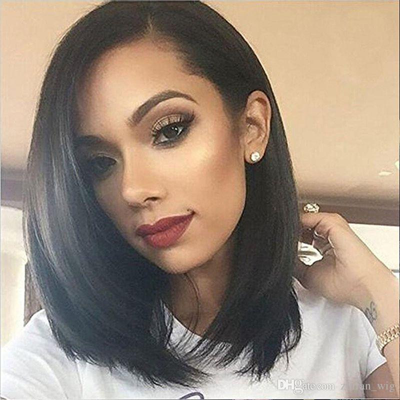 White Women With Black Hairstyles
 Z&F Hot Charming Straight Black Shot Bob Synthetic Wigs