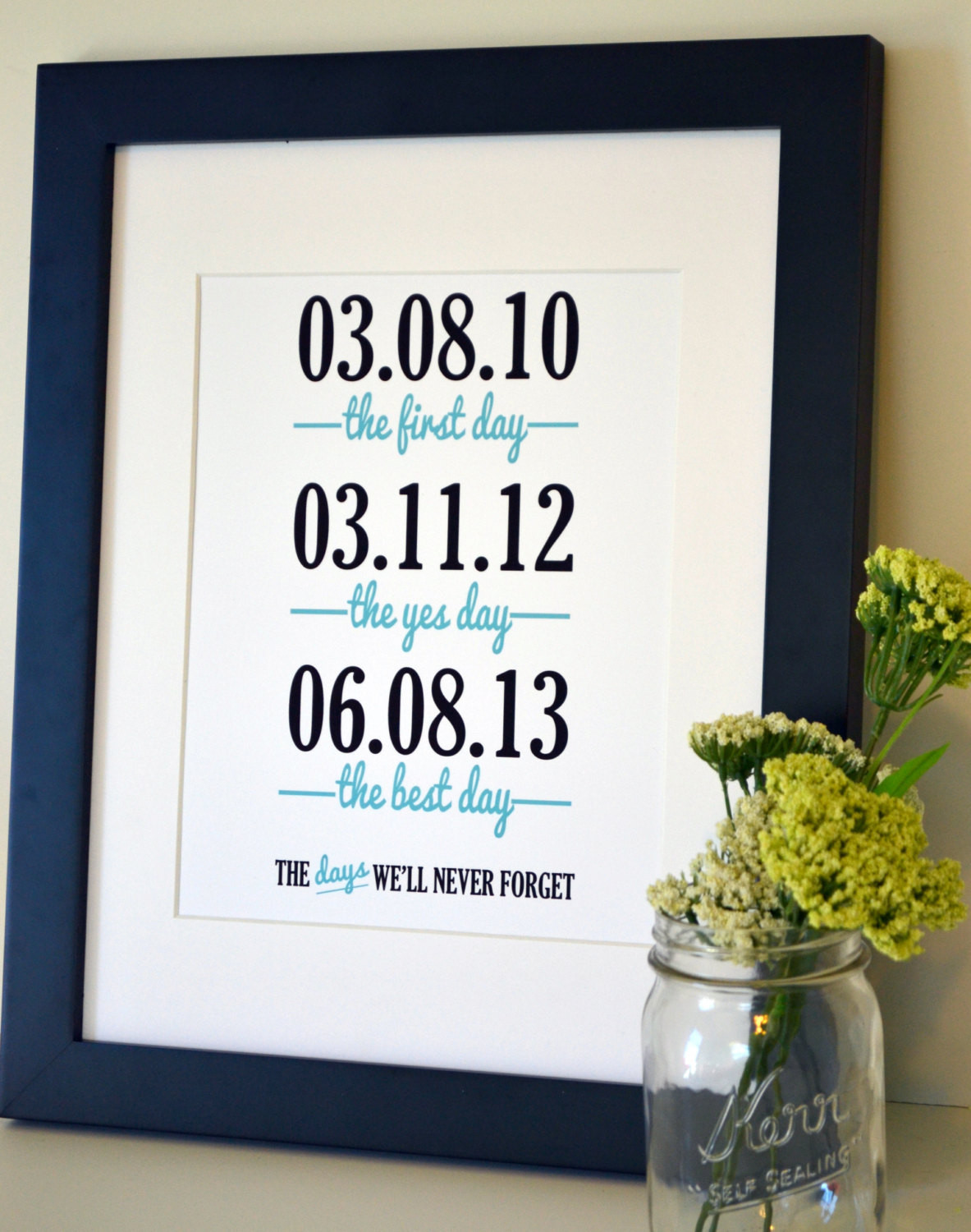 Wife Anniversary Gift Ideas
 Wedding sign print 11x14 The first day the yes day Anniversary