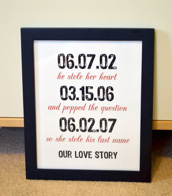 Wife Anniversary Gift Ideas
 Gift for husband 8x10 Wedding ts Engagement party