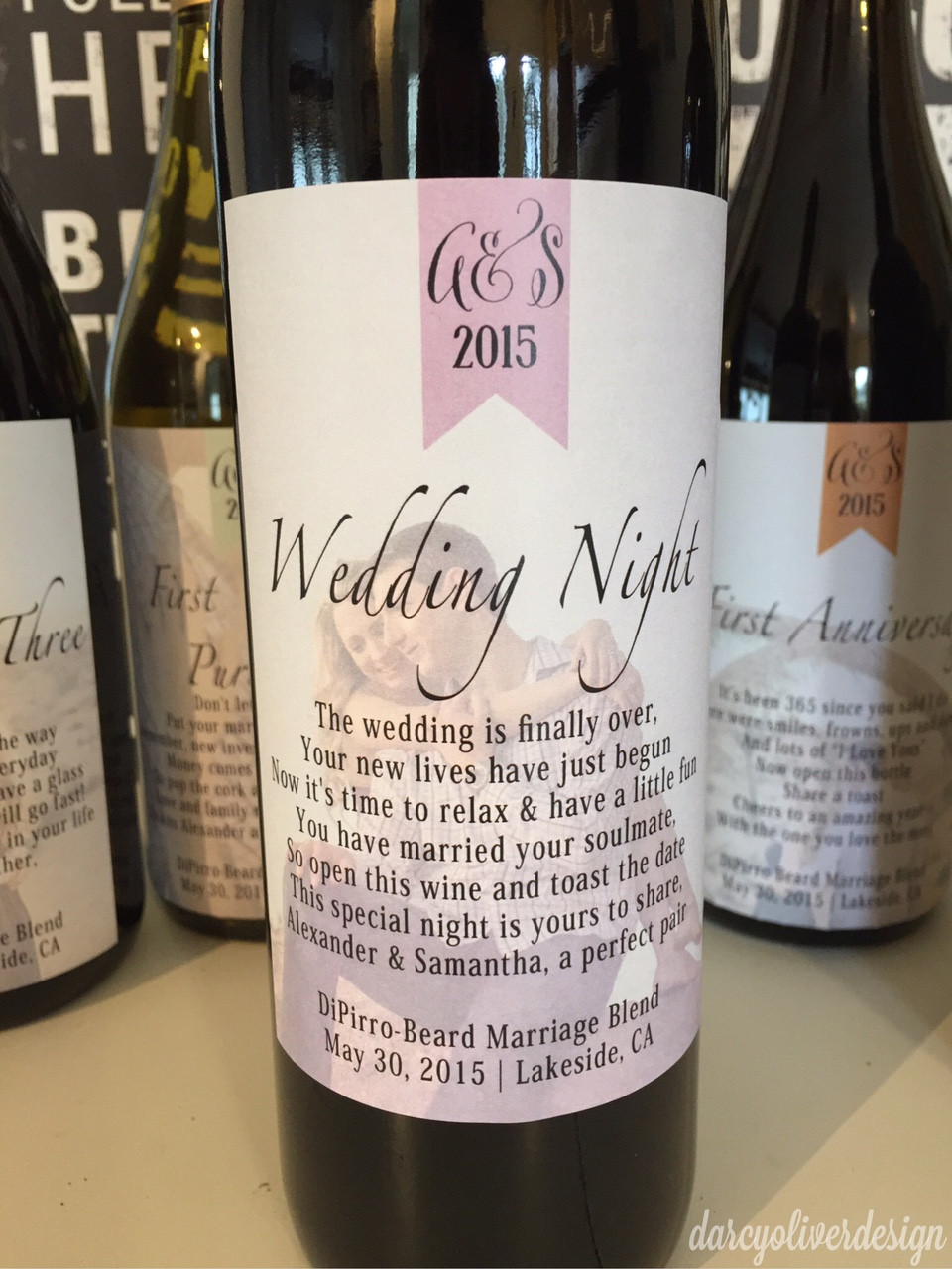 Wine For Wedding Gift
 Custom Wine Labels Wedding or Bridal Shower Gift
