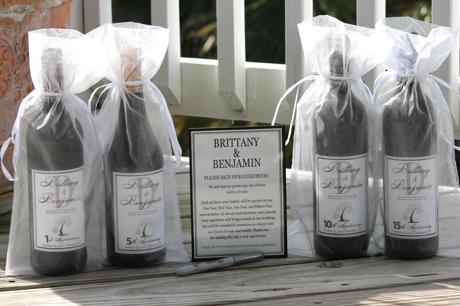 Wine For Wedding Gift
 Wine Bottle Wedding Guest Book Kit Gift Boxed Custom labels
