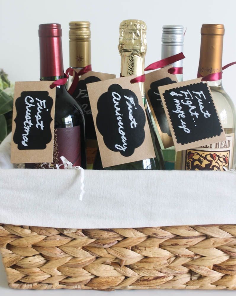 Wine For Wedding Gift
 Wine Inspired Bridal Shower A Year of First Wine Basket