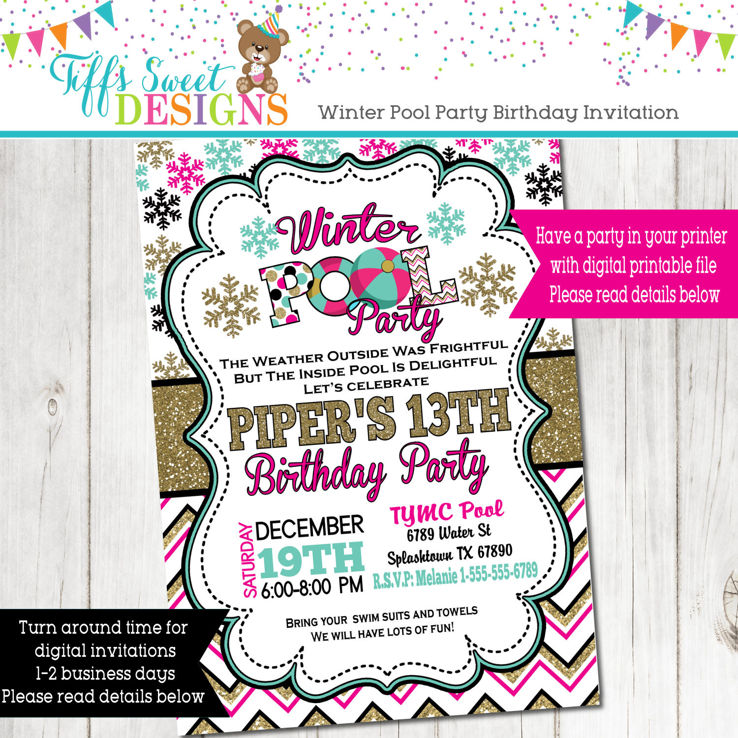 Winter Pool Party Ideas
 Winter Pool Party Invitation Winter Indoor Pool Party
