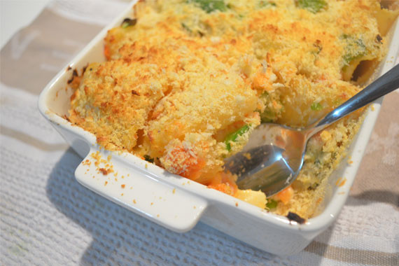 Winter Vegetable Casserole
 Winter Root Ve able Casserole with Sugarsnap Peas & Egg