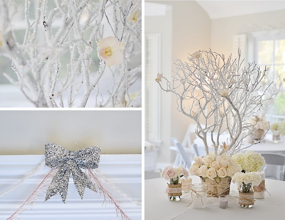 Winter Wonderland Birthday Decorations
 Branches and Glitter