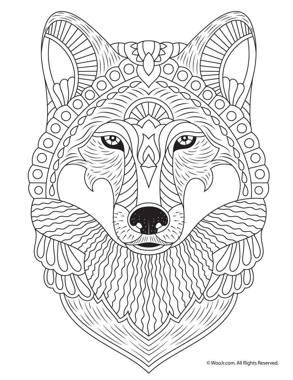 Wolf Coloring Pages For Adults
 Wolf Adult Coloring Page