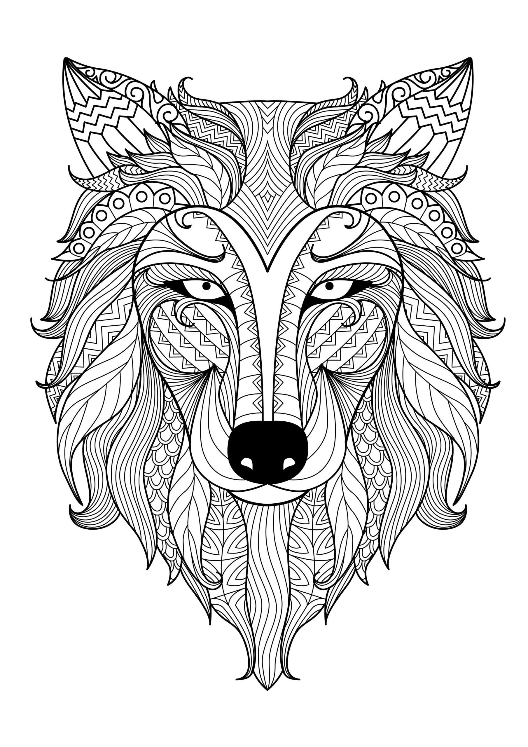 Wolf Coloring Pages For Adults
 Incredible wolf by bimdeedee