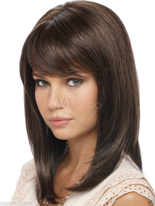 Women'S Mid Length Hairstyles
 Light Brown Shoulder Length Straight Synthetic Quality