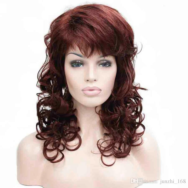 Women'S Mid Length Hairstyles
 Women S Medium Length Wigs Long Dark Auburn Wig Wavy