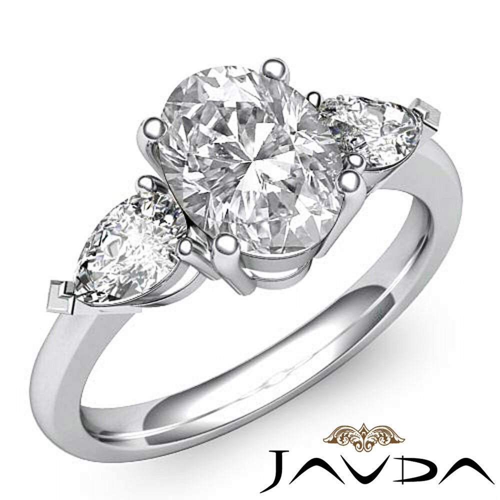 Women's Wedding Bands White Gold
 Women s Three Stone Oval Diamond Engagement Ring GIA H SI1 14k White Gold 1 5 ct