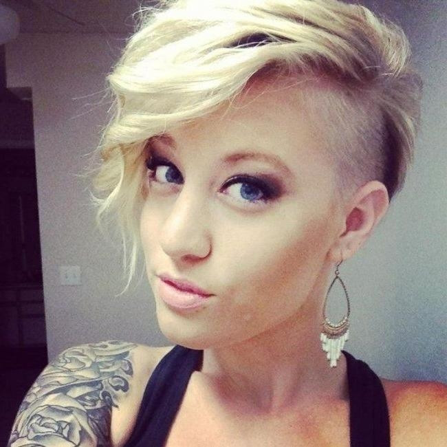 Womens Haircuts With Shaved Side
 20 Inspirations of Short Hairstyles With Shaved Sides For