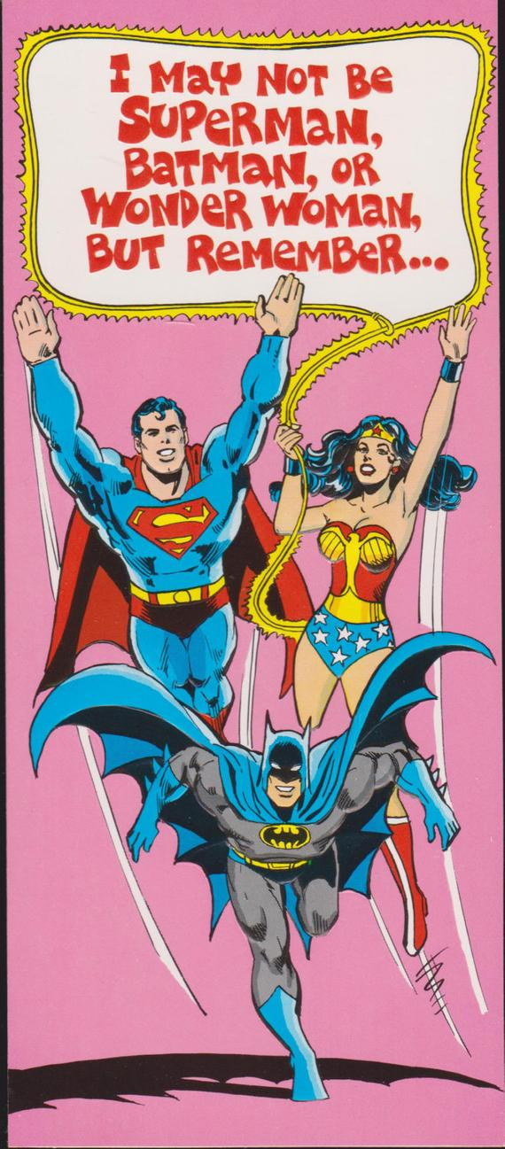 Wonder Woman Birthday Card
 1978 SUPERMAN BATMAN WONDER Woman retro Studio by