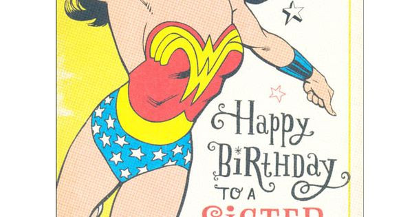 Wonder Woman Birthday Card
 Wonder Woman Sister Birthday Card ☆ e CARDS☆