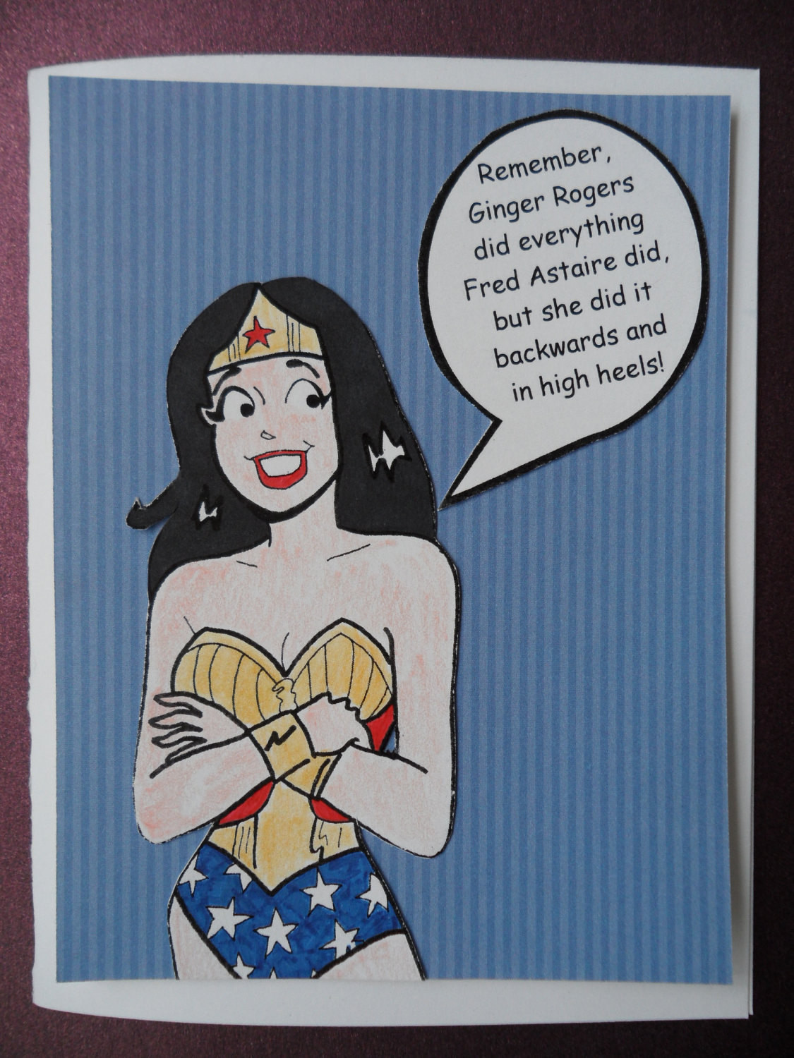 Wonder Woman Birthday Card
 Wonder Woman Mash Up Veronica Birthday or Blank Card