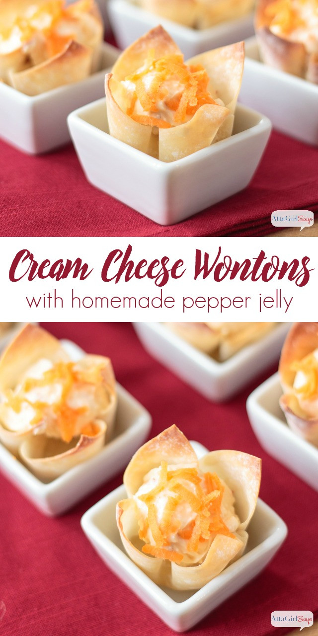 Wonton Appetizers With Cream Cheese
 Cream Cheese Wontons Appetizer with Pepper Jelly Filling