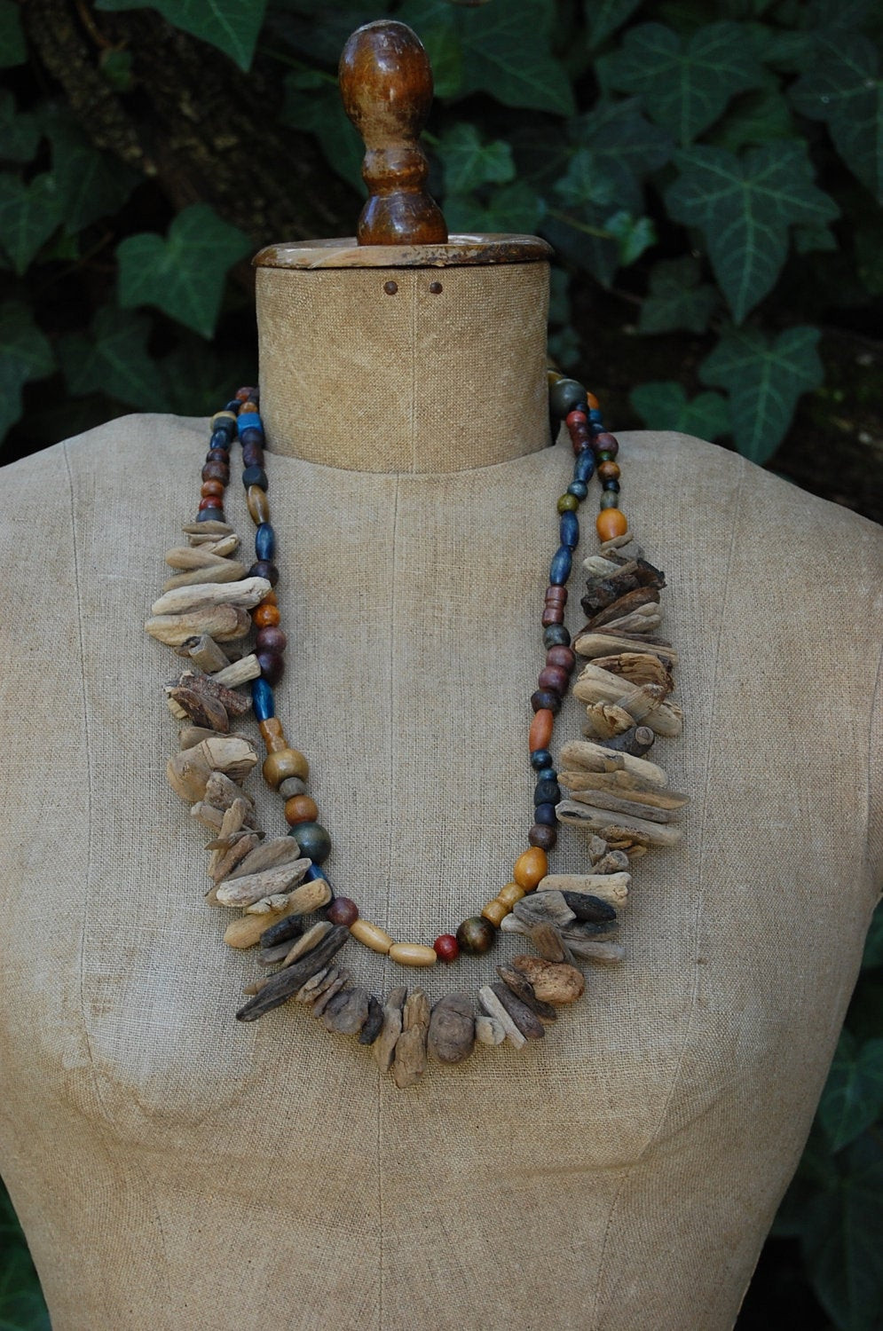Wooden Bead Necklace
 Driftwood and wooden beads necklace