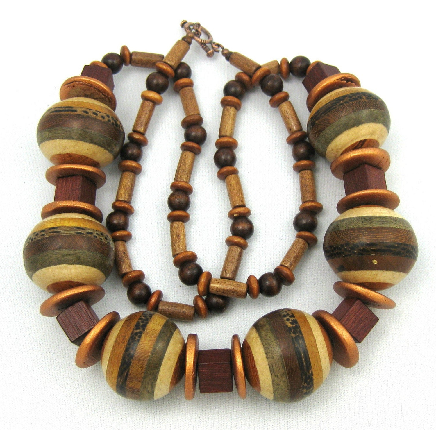 Wooden Bead Necklace
 Earthy Jewelry Wood Bead Necklace Womens Necklaces