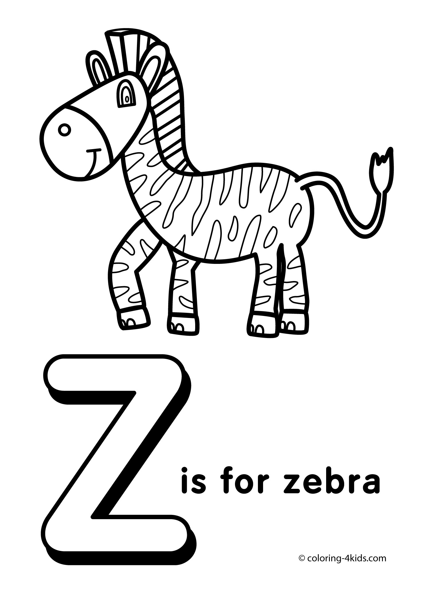 Word Coloring Pages For Kids
 Letter Z coloring pages alphabet coloring pages Z letter