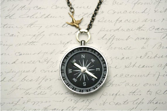 Working Compass Necklace
 Never Lost pass Necklace Working pass Necklace pass
