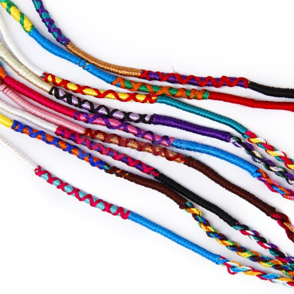 Woven Anklet
 9PC Colorful FRIENDSHIP BRACELETS Woven Braided Hippie