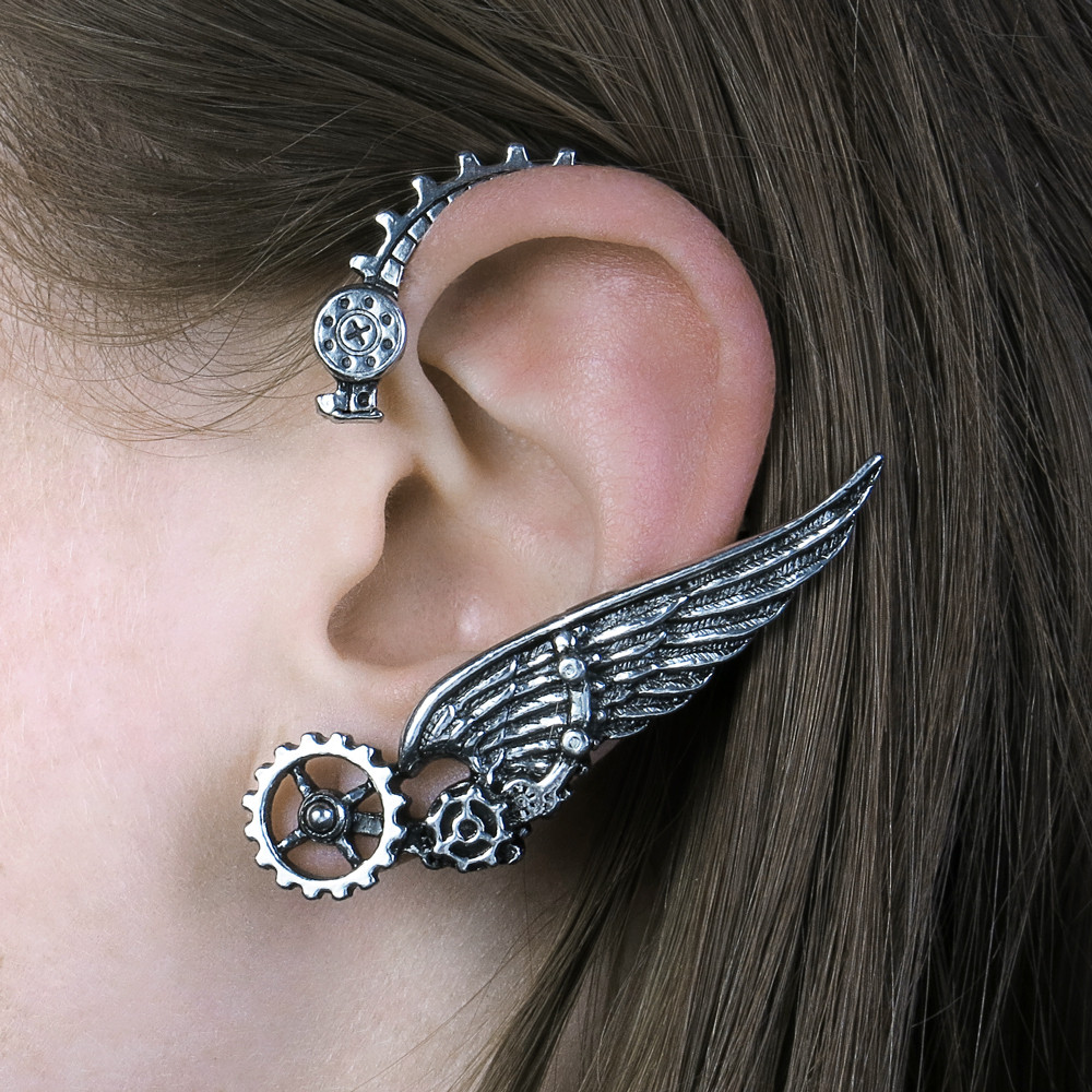Wrap Around Earrings
 Ikarus Ear Wrap Earrings Alchemy Jewelry FairyGlen