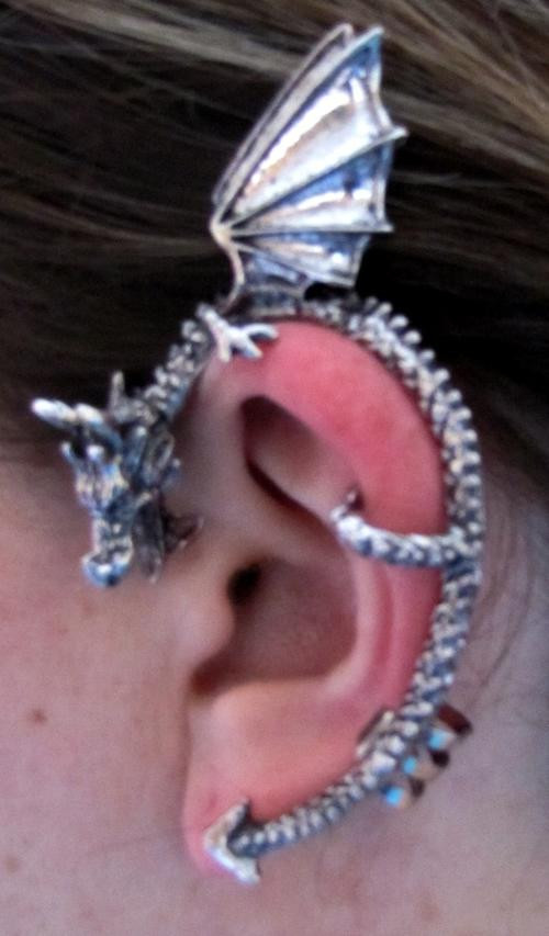 Wrap Around Earrings
 Earrings Dragon wrap around earring ear cuff Silver
