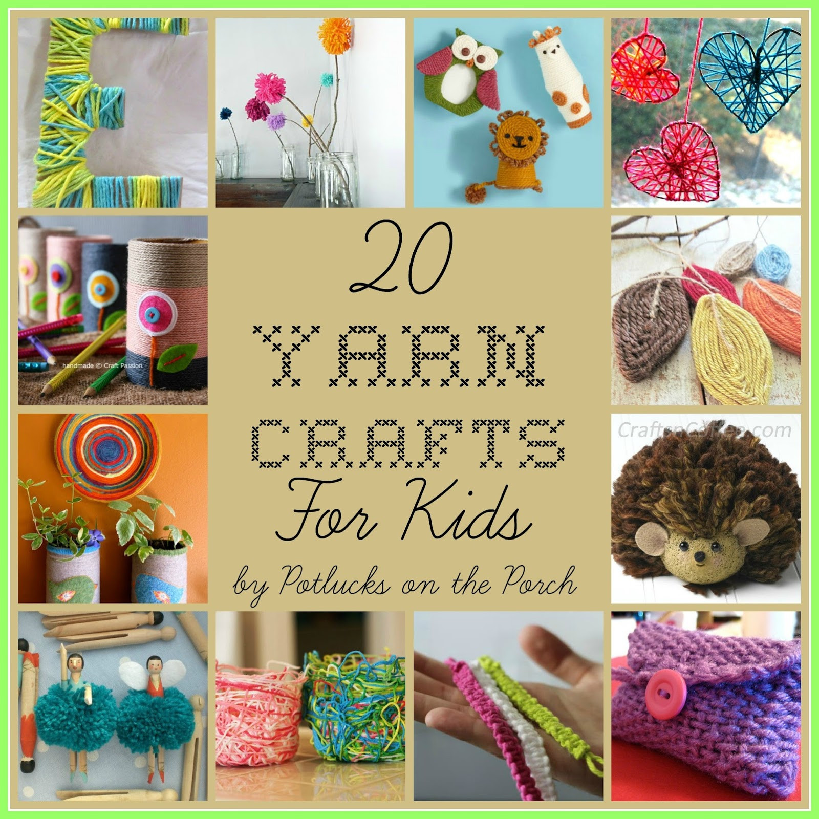Yarn Crafts For Kids
 Potlucks on the Porch 20 Yarn Crafts for Kids