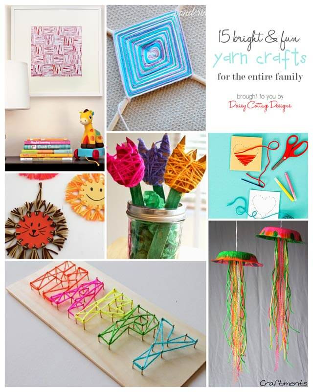 Yarn Crafts For Kids
 15 Yarn Crafts for Kids & Adults Daisy Cottage Designs